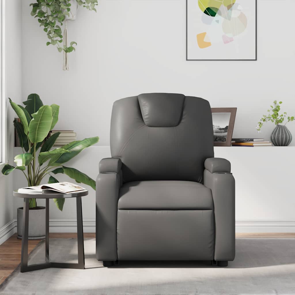 vidaXL Massagesessel Grau Kunstleder