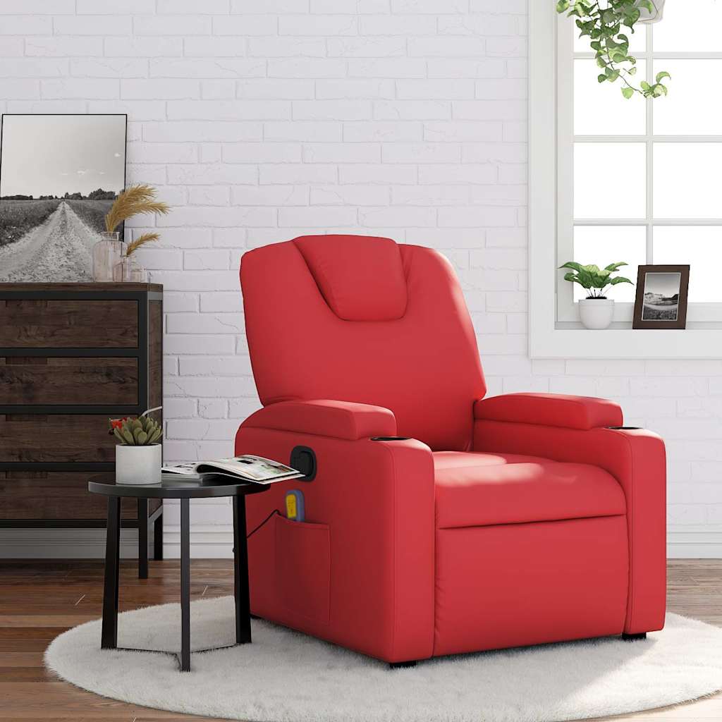 vidaXL Massagesessel Rot Kunstleder