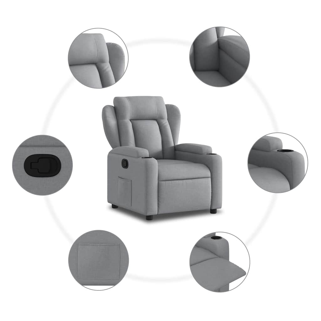 vidaXL Relaxsessel Hellgrau Stoff