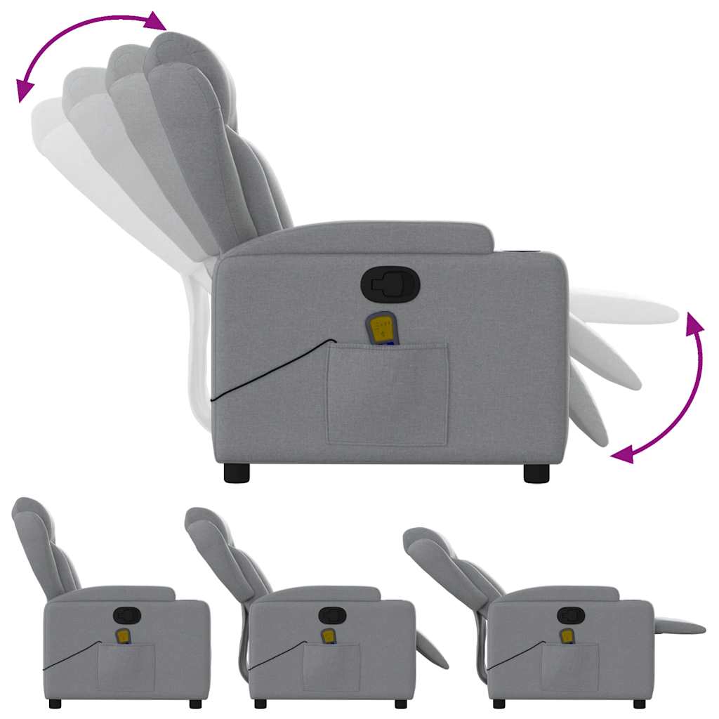 vidaXL Massagesessel Hellgrau Stoff
