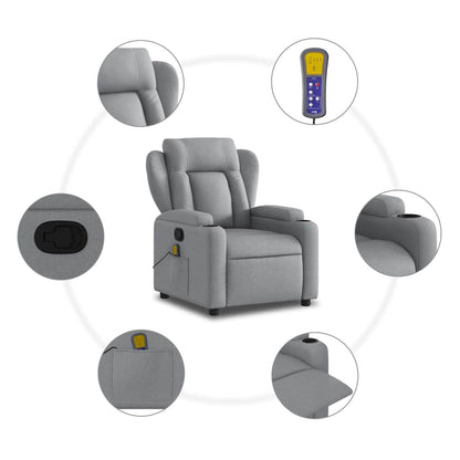vidaXL Massagesessel Hellgrau Stoff