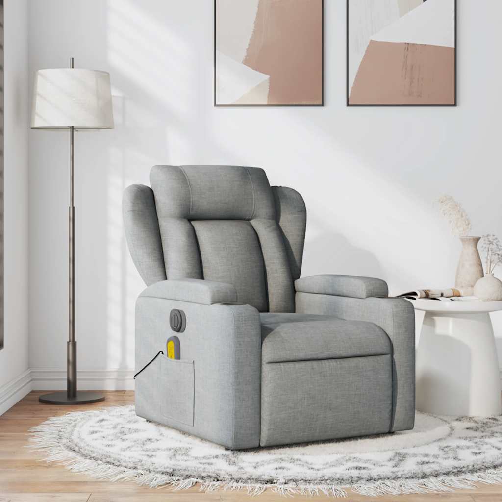 vidaXL Massagesessel Hellgrau Stoff