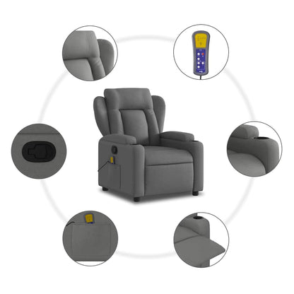 vidaXL Massagesessel Dunkelgrau Stoff