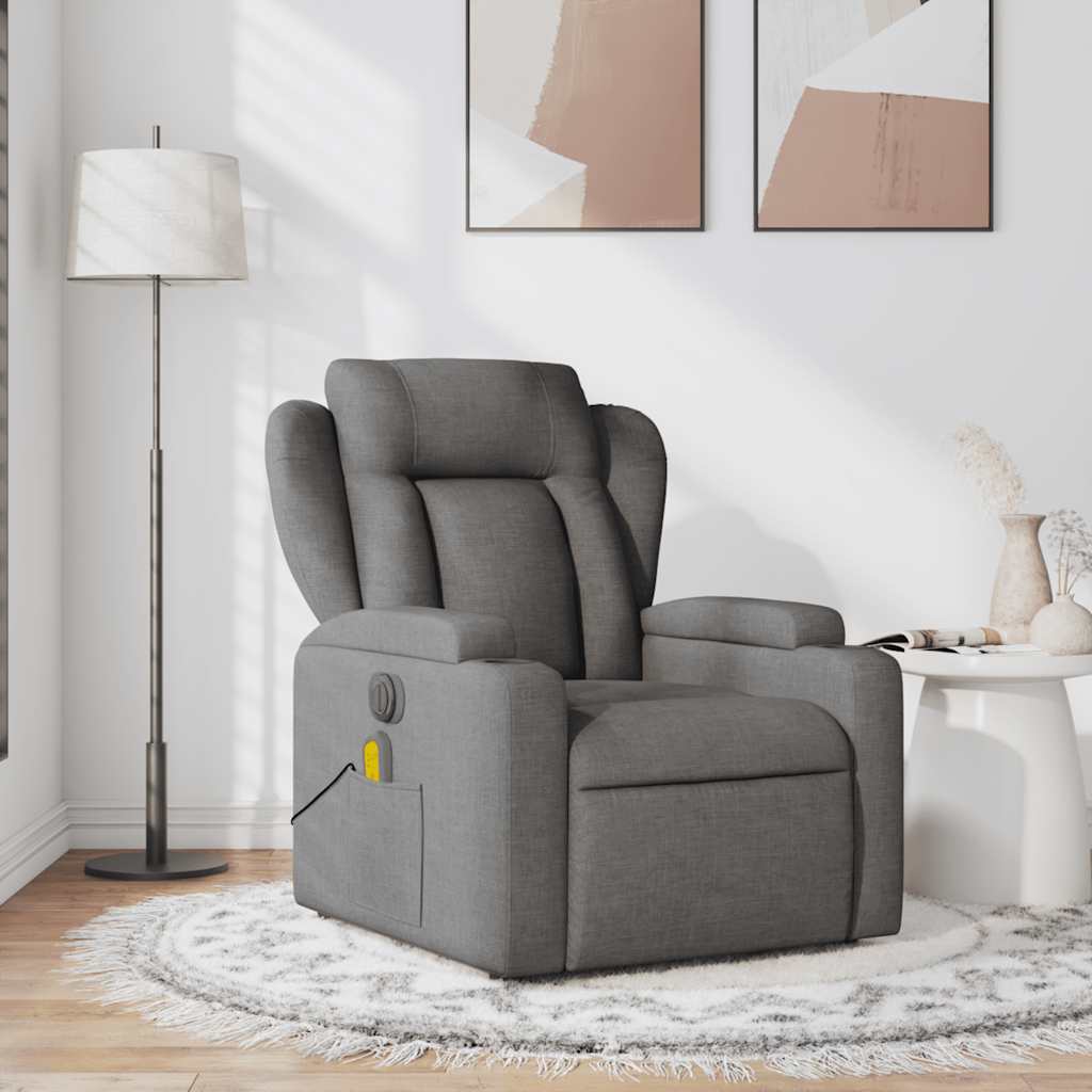 vidaXL Massagesessel Dunkelgrau Stoff