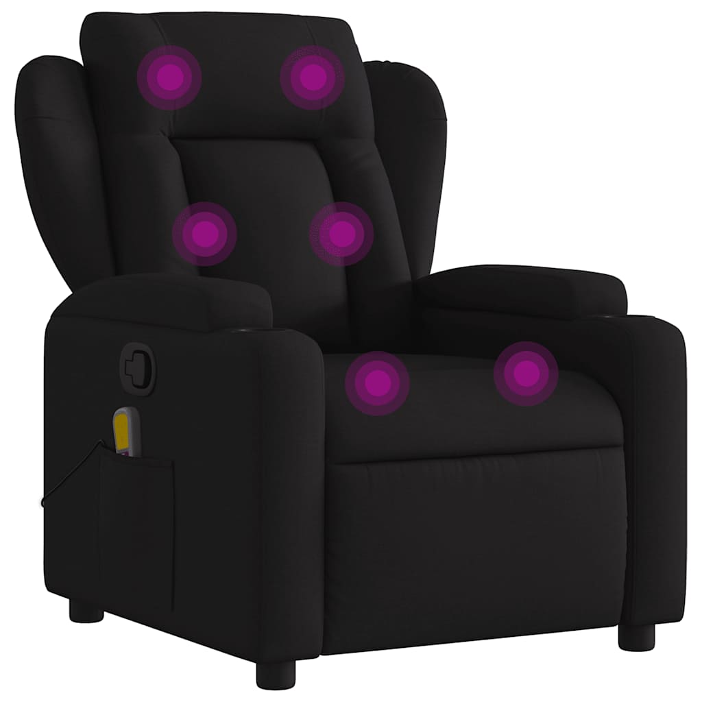 vidaXL Massagesessel Schwarz Stoff