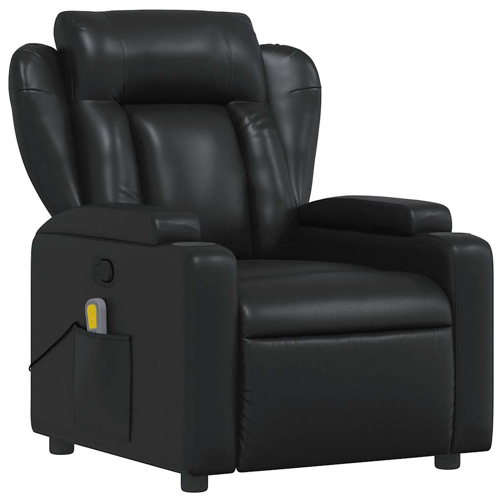 vidaXL Massagesessel Schwarz Kunstleder