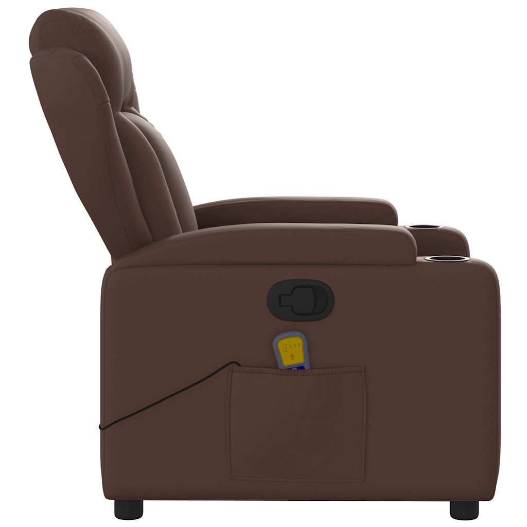 vidaXL Massagesessel Braun Kunstleder