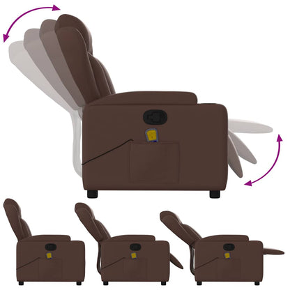 vidaXL Massagesessel Braun Kunstleder
