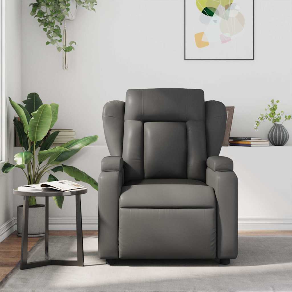 vidaXL Massagesessel Grau Kunstleder