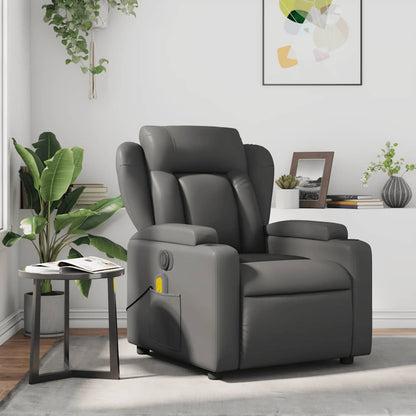 vidaXL Massagesessel Grau Kunstleder