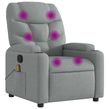 vidaXL Massagesessel Hellgrau Stoff