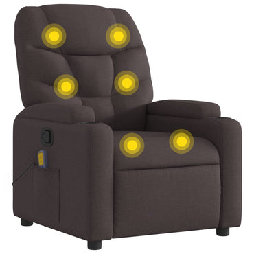 vidaXL Massagesessel Dunkelbraun Stoff