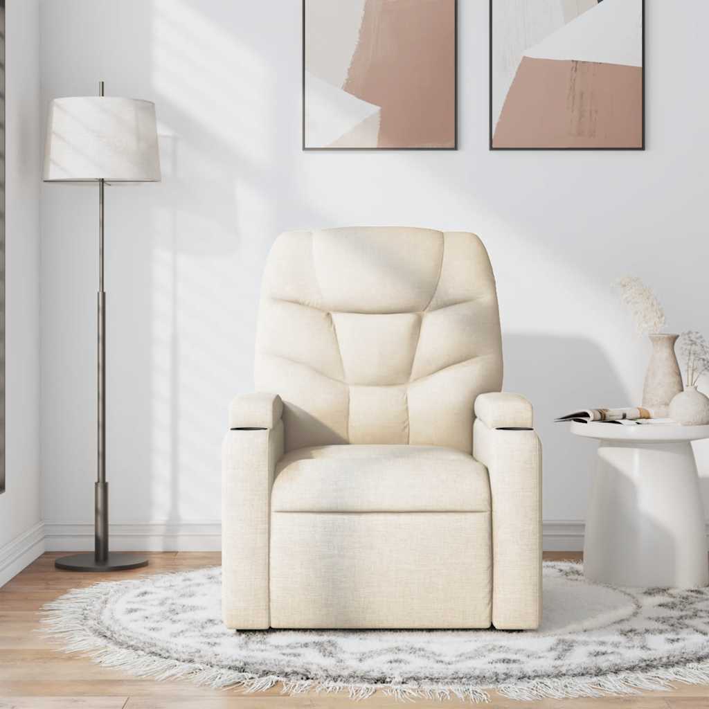vidaXL Massagesessel Creme Stoff