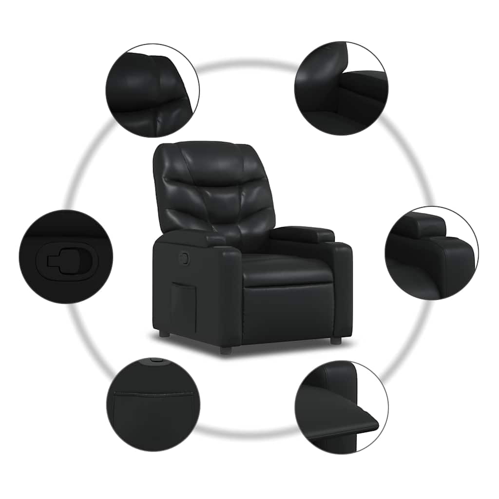 vidaXL Relaxsessel Schwarz Kunstleder