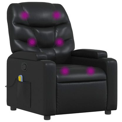 vidaXL Massagesessel Schwarz Kunstleder