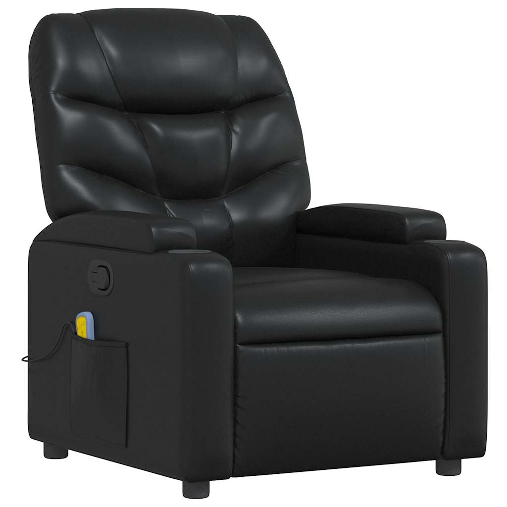vidaXL Massagesessel Schwarz Kunstleder