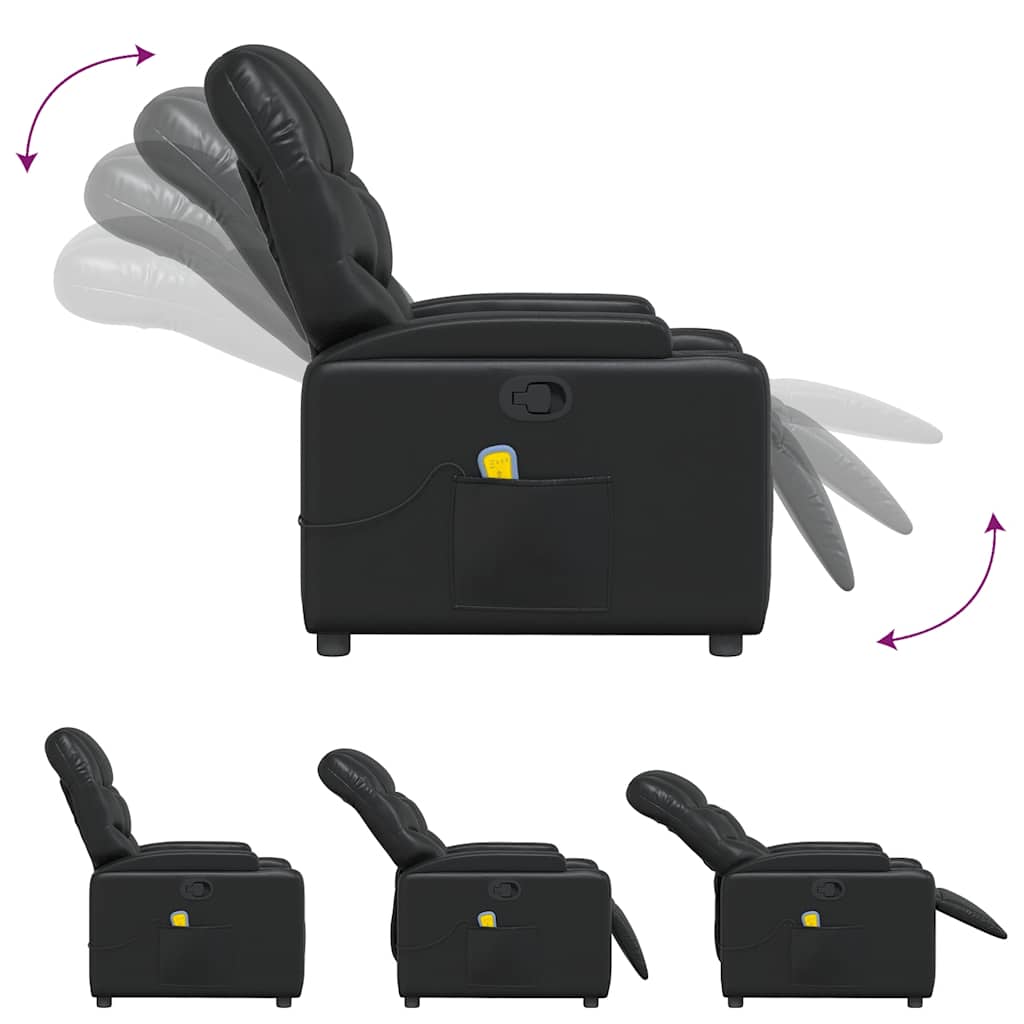 vidaXL Massagesessel Schwarz Kunstleder