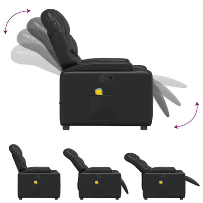 vidaXL Massagesessel Schwarz Kunstleder