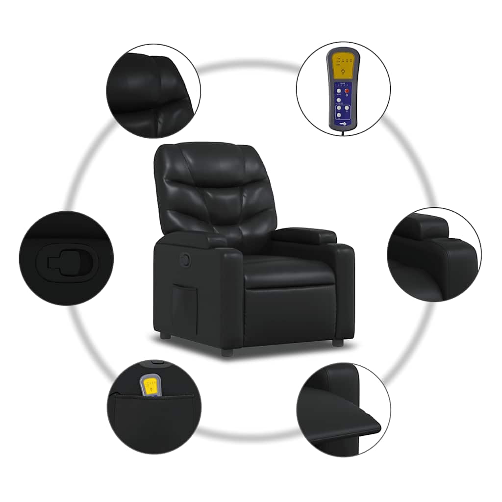 vidaXL Massagesessel Schwarz Kunstleder