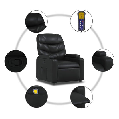 vidaXL Massagesessel Schwarz Kunstleder
