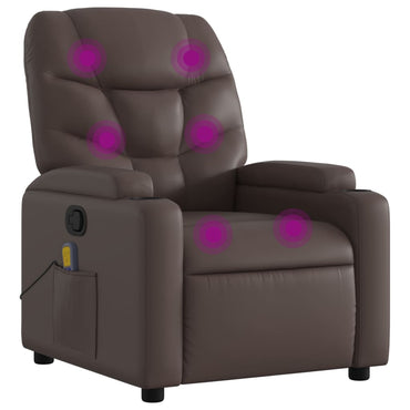 vidaXL Massagesessel Braun Kunstleder