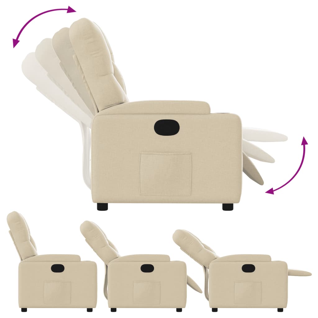 vidaXL Relaxsessel Creme Stoff