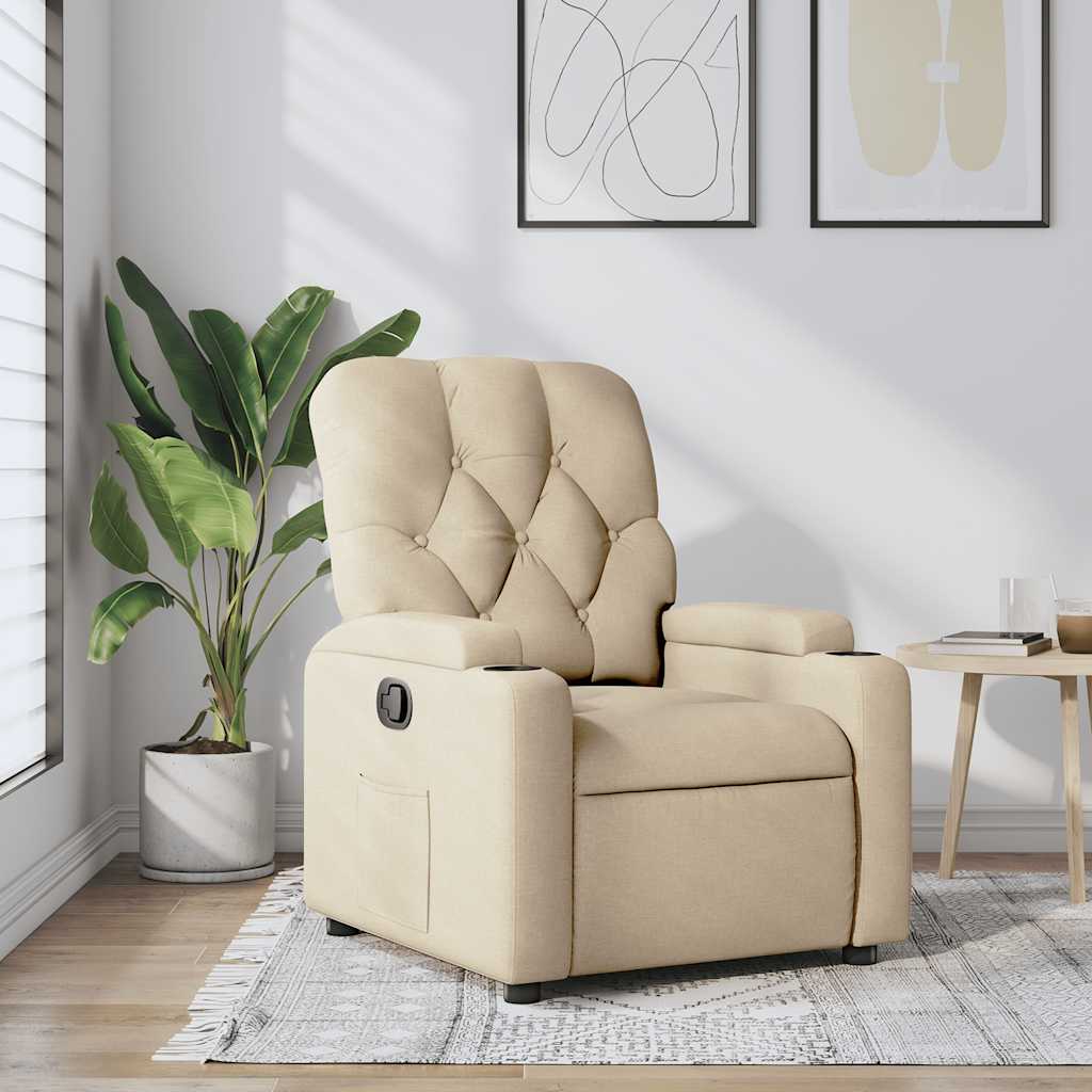 vidaXL Relaxsessel Creme Stoff