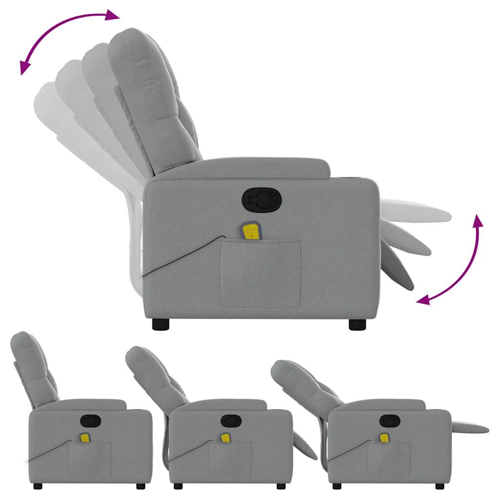 vidaXL Massagesessel Hellgrau Stoff