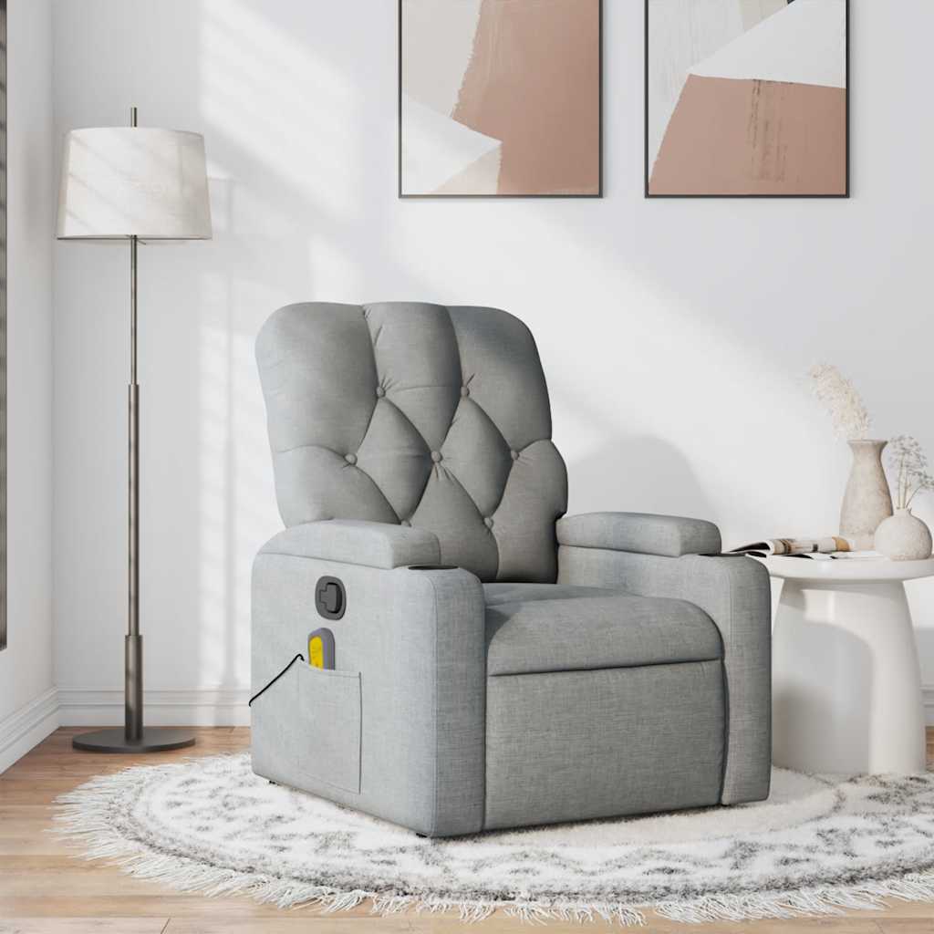 vidaXL Massagesessel Hellgrau Stoff