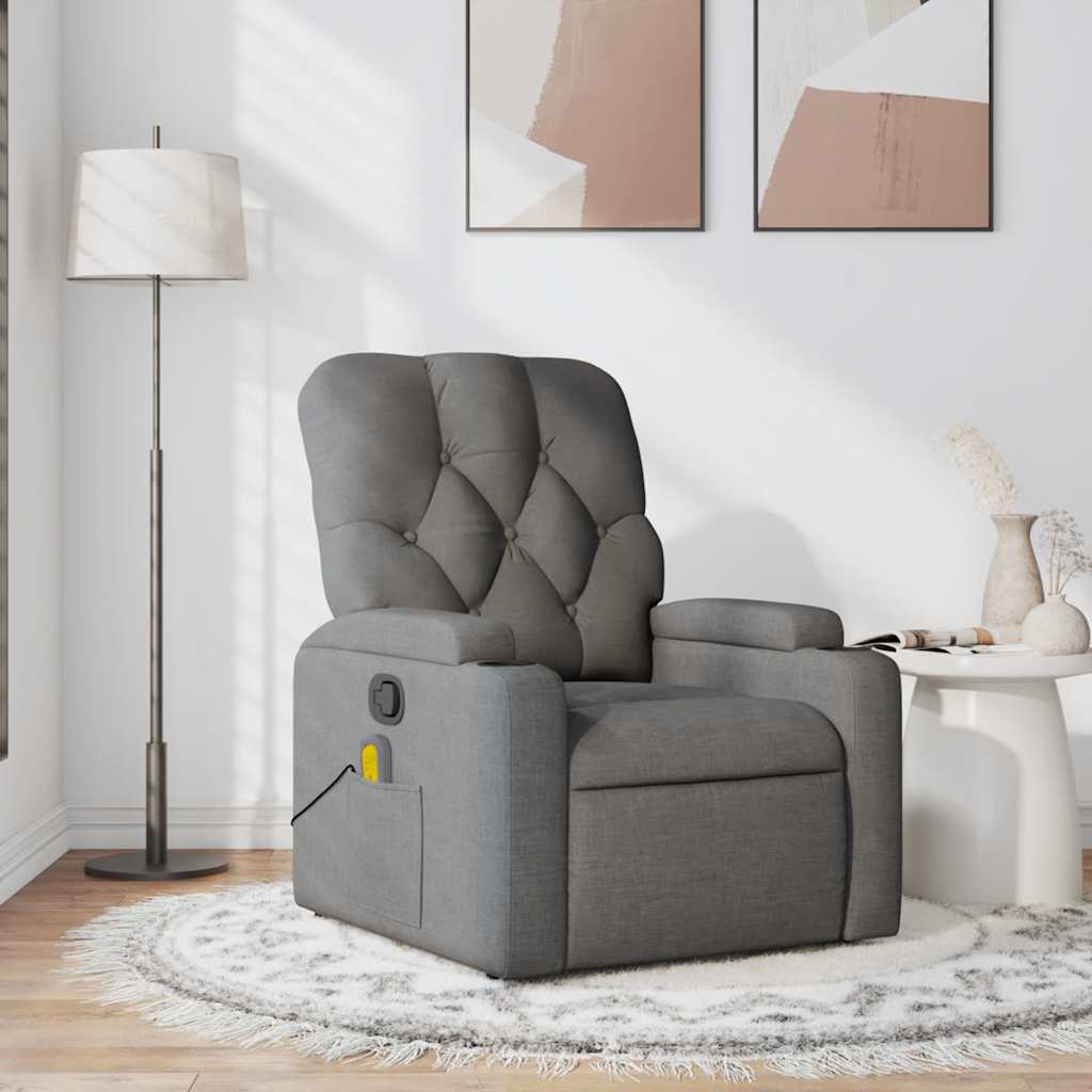 vidaXL Massagesessel Dunkelgrau Stoff