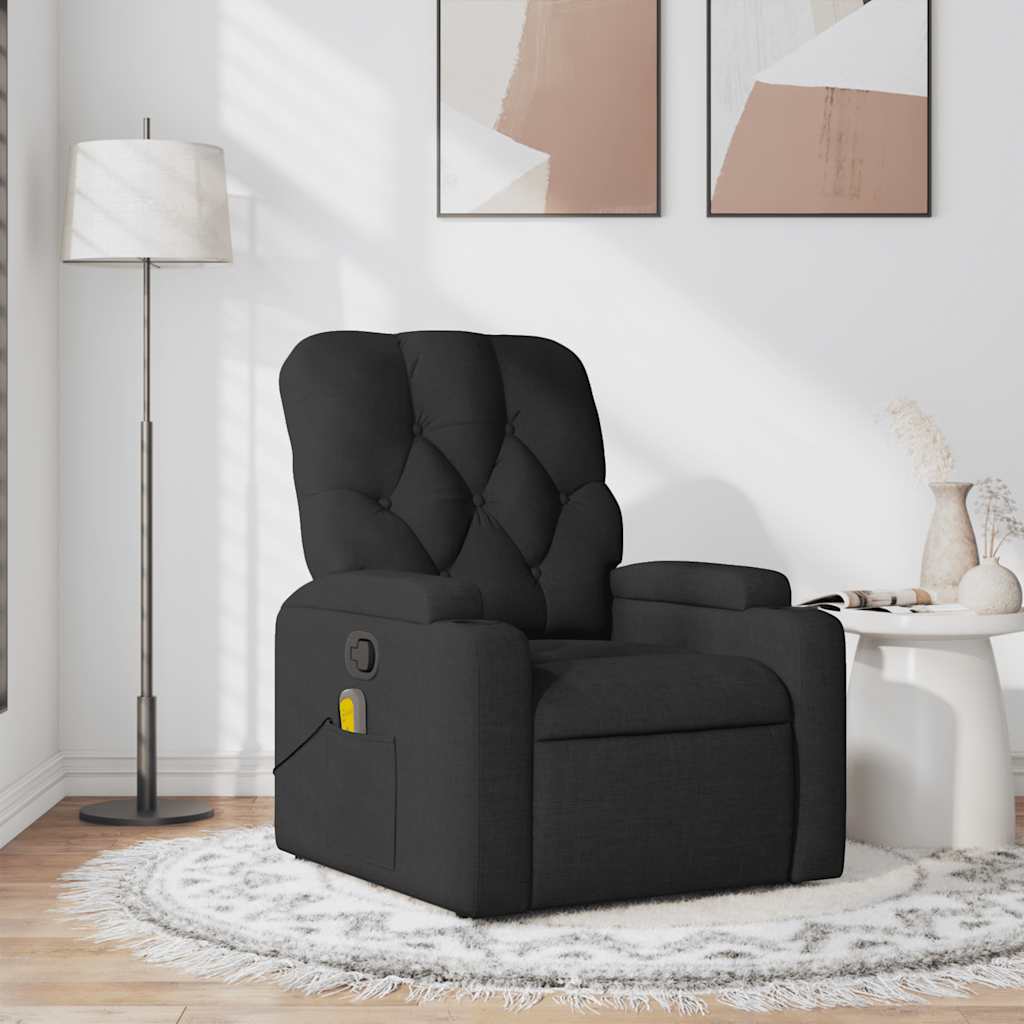vidaXL Massagesessel Schwarz Stoff