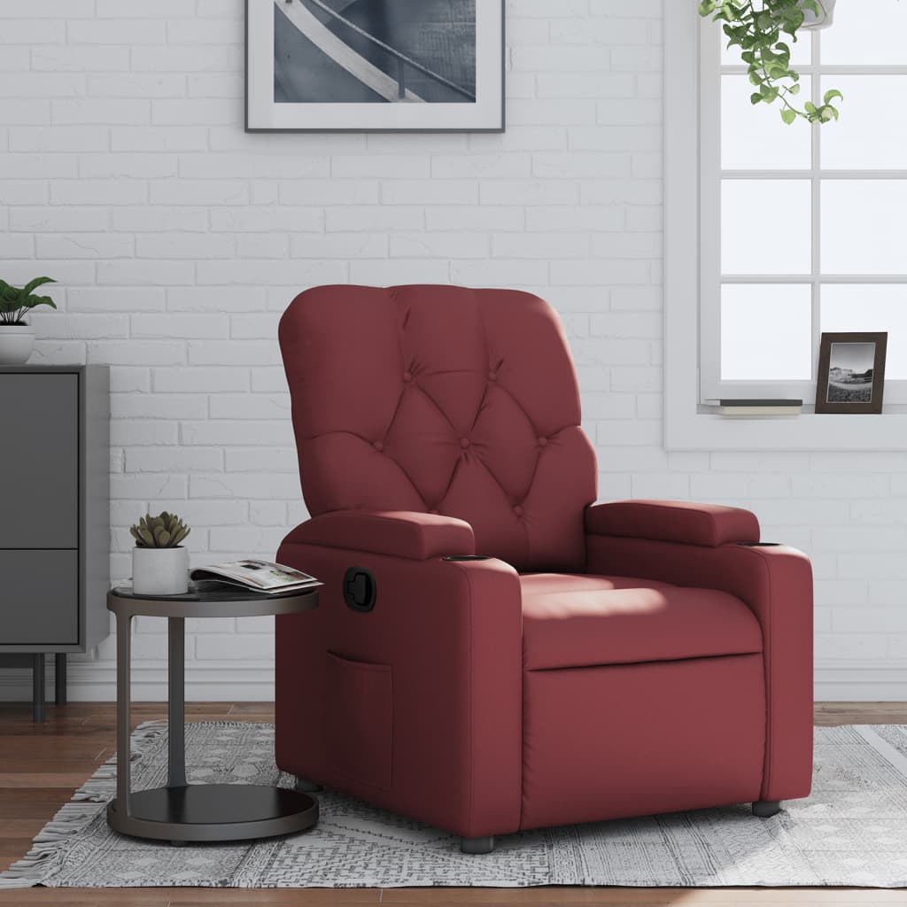 vidaXL Fauteuil relax bordeaux en similicuir