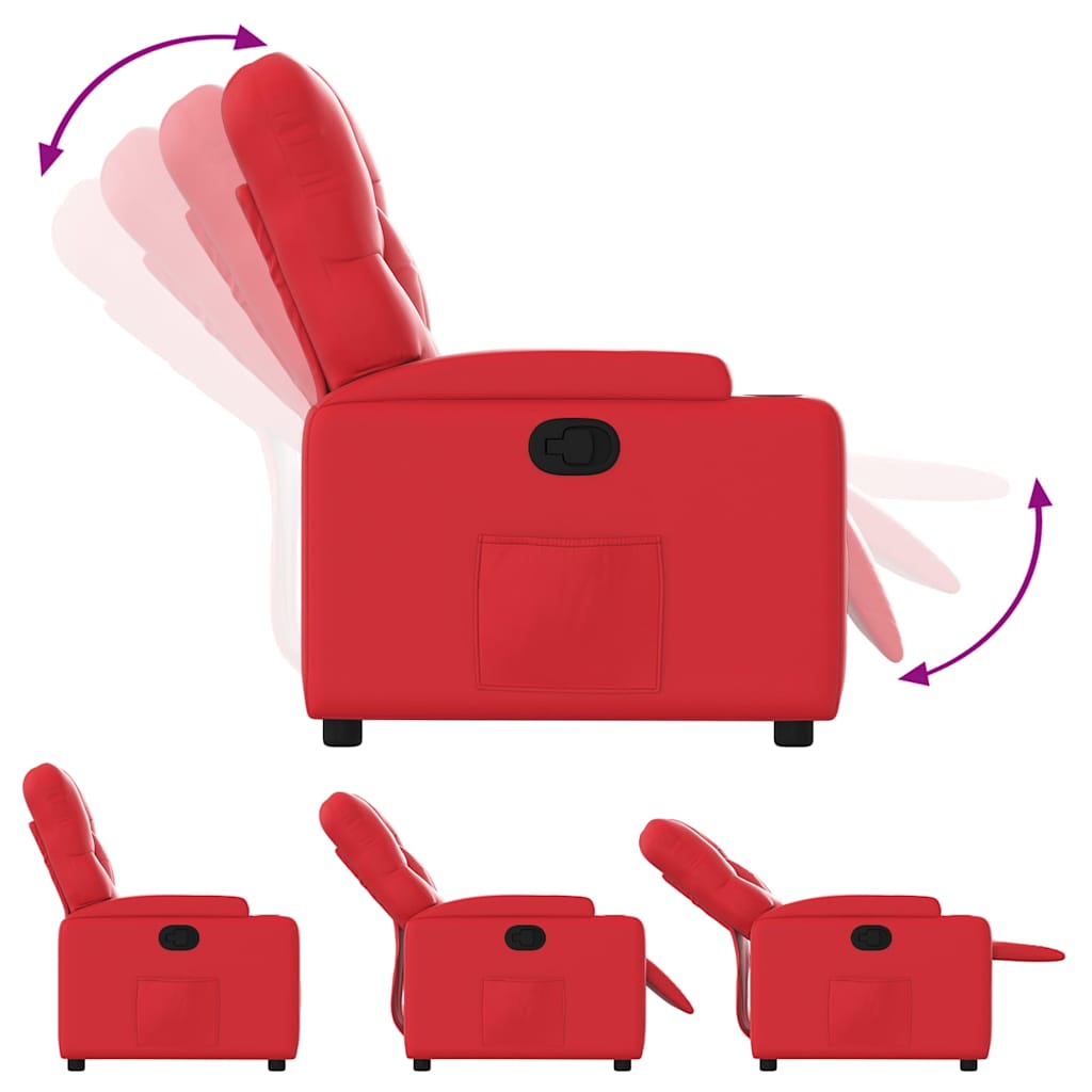 vidaXL Fauteuil relax rouge en similicuir