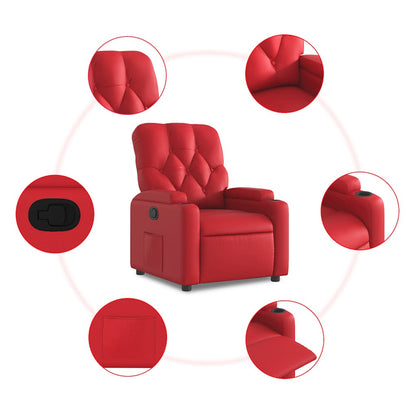 vidaXL Fauteuil relax rouge en similicuir