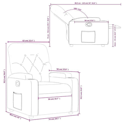 vidaXL Fauteuil relax rouge en similicuir