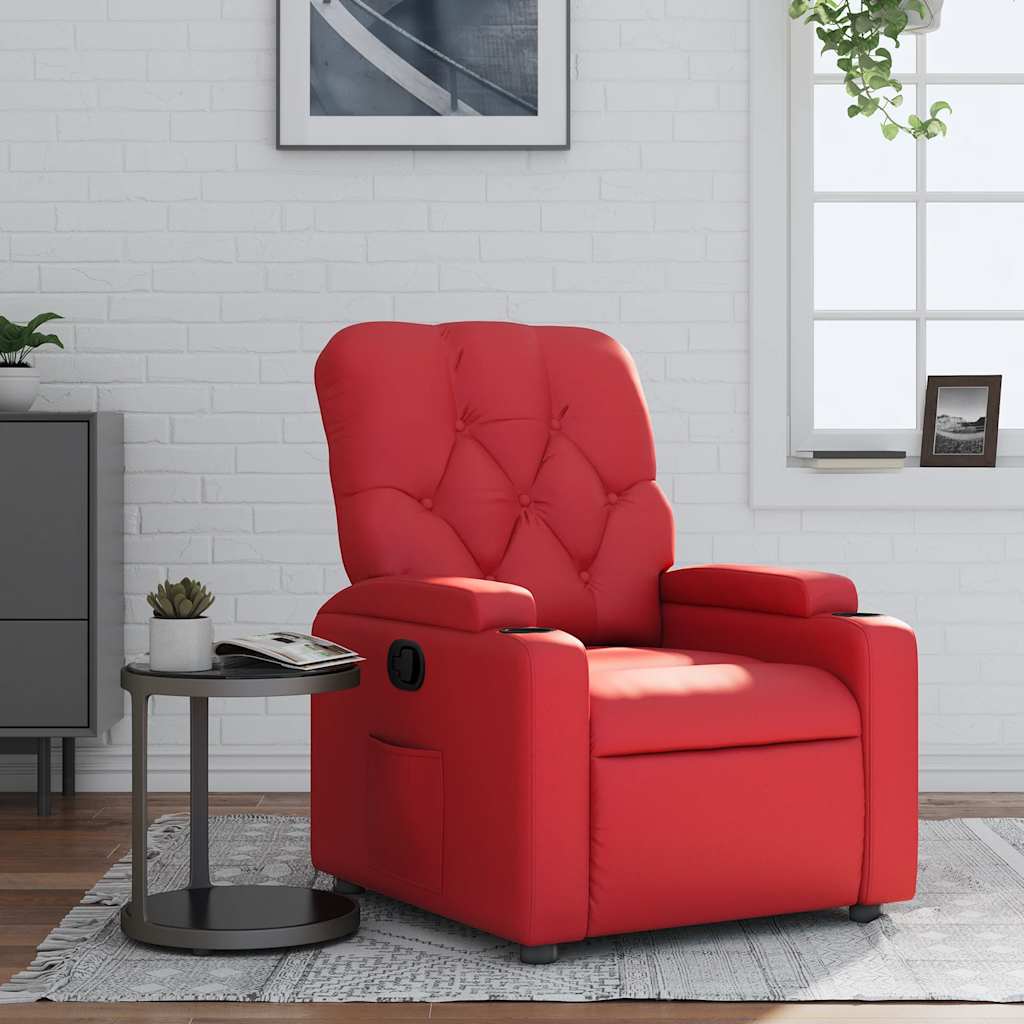 vidaXL Fauteuil relax rouge en similicuir