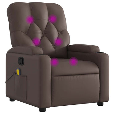vidaXL Fauteuil de massage Marron Similicuir