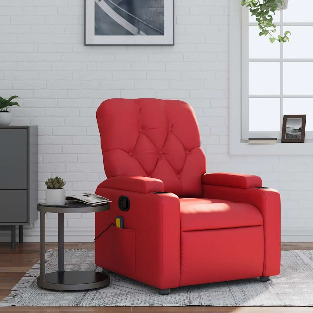 vidaXL Massagesessel Rot Kunstleder