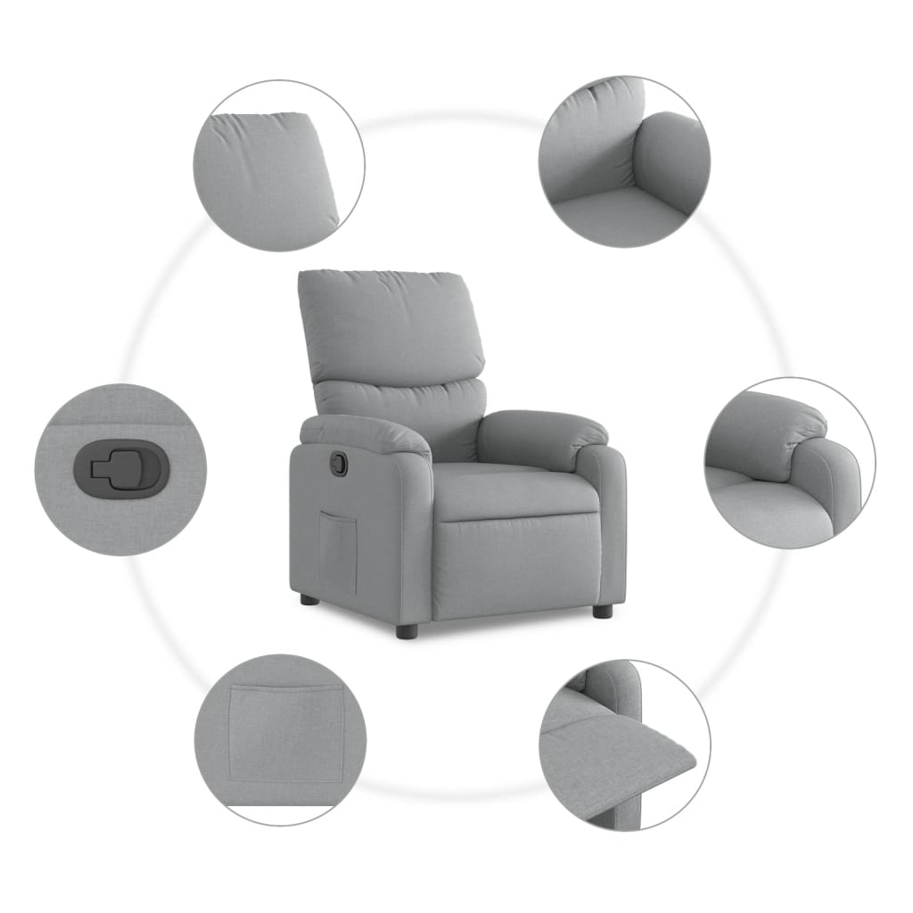 vidaXL Relaxsessel Hellgrau Stoff