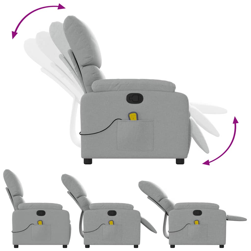 vidaXL Massagesessel Hellgrau Stoff