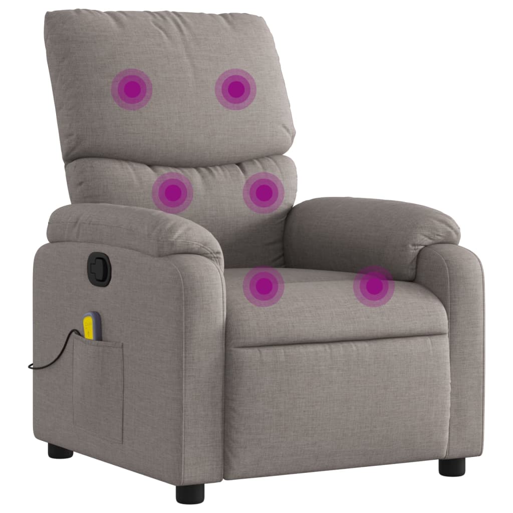vidaXL Massagesessel Taupe Stoff