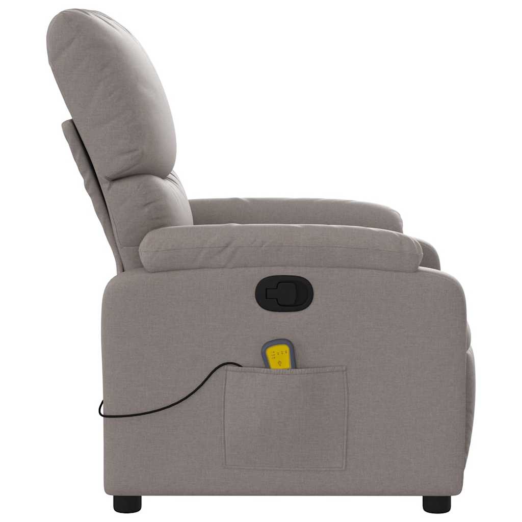 vidaXL Massagesessel Taupe Stoff
