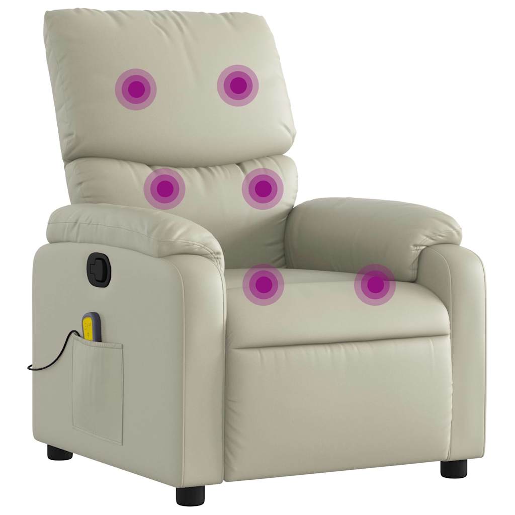 vidaXL Massagesessel Creme Kunstleder
