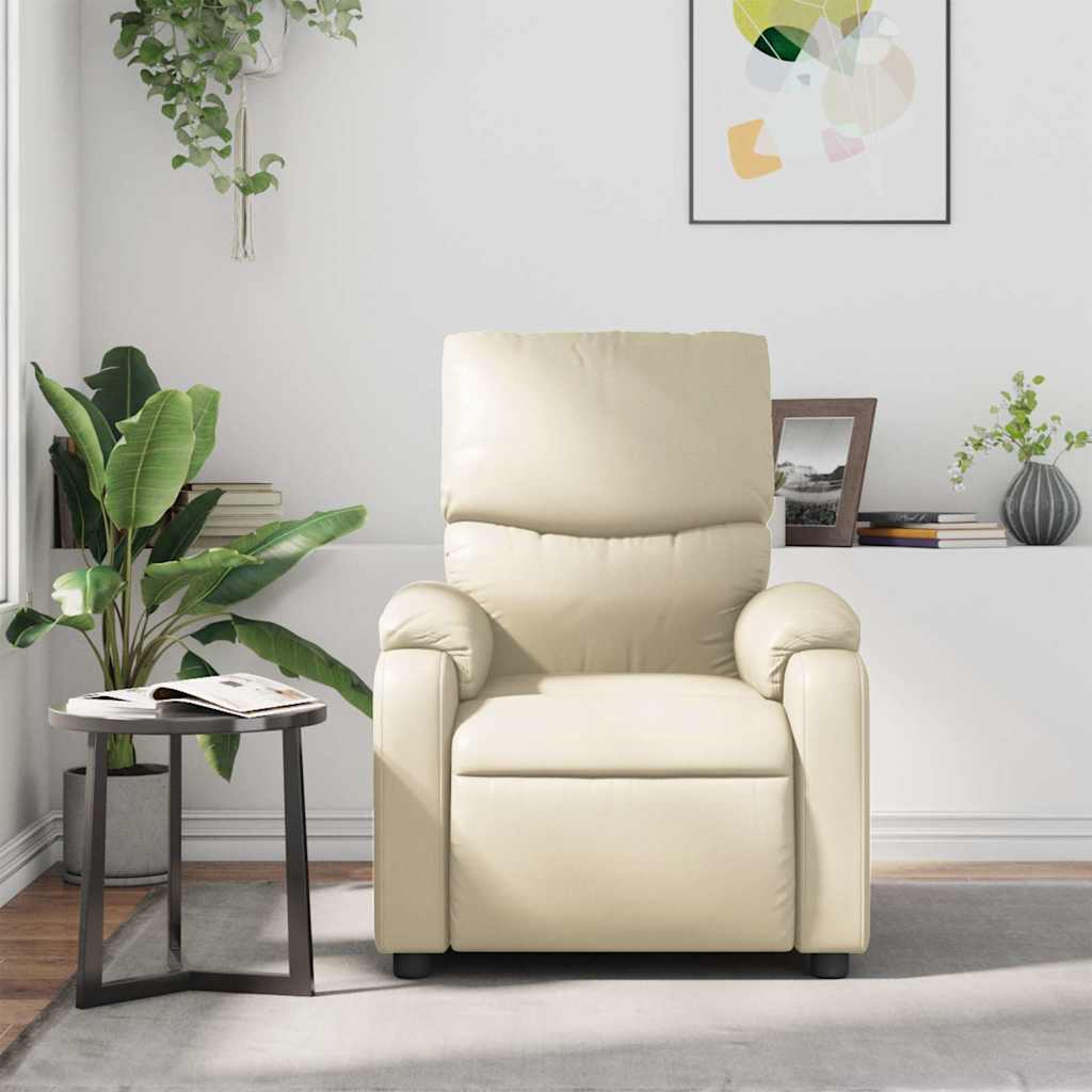vidaXL Massagesessel Creme Kunstleder