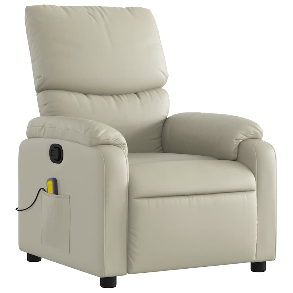 vidaXL Massagesessel Creme Kunstleder
