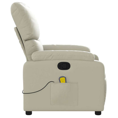 vidaXL Massagesessel Creme Kunstleder