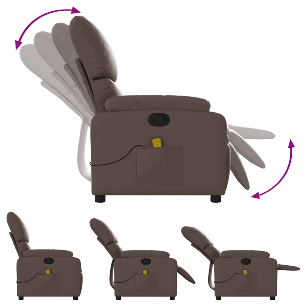 vidaXL Massagesessel Braun Kunstleder