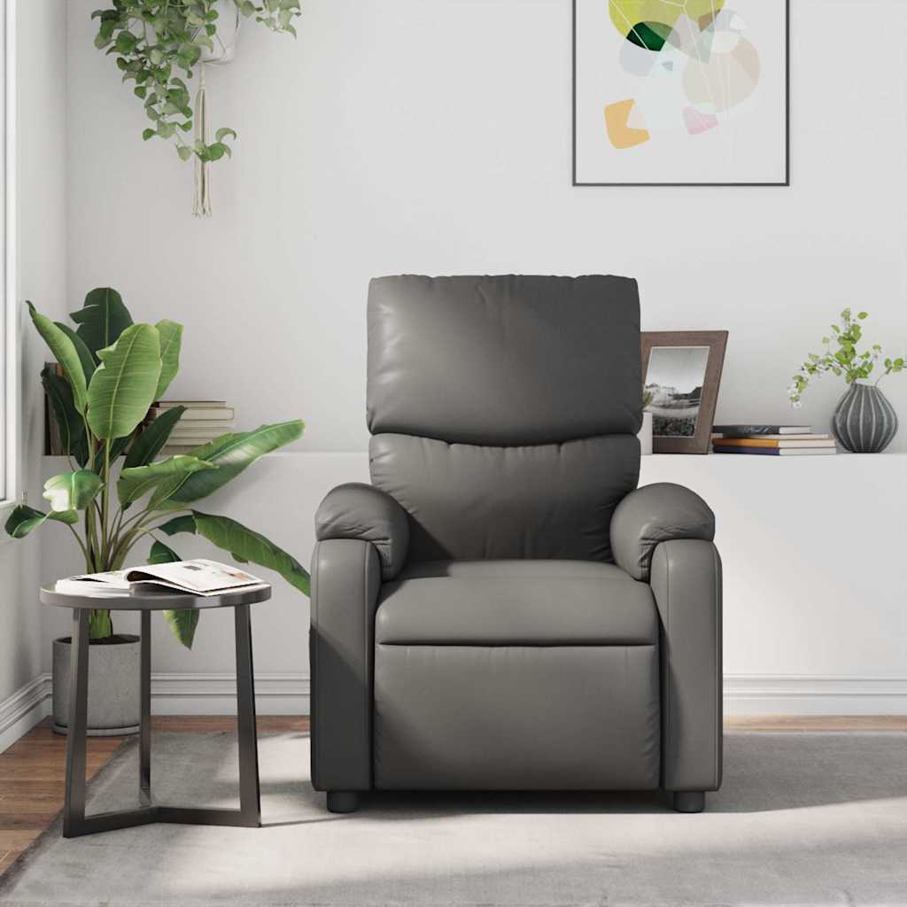 vidaXL Massagesessel Grau Kunstleder