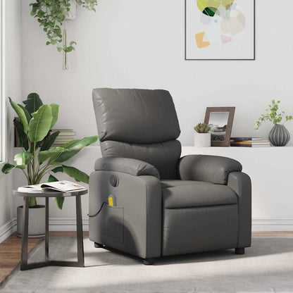 vidaXL Massagesessel Grau Kunstleder