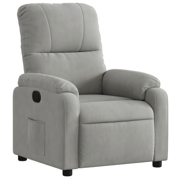 vidaXL Fauteuil relax Gris clair en tissu microfibre
